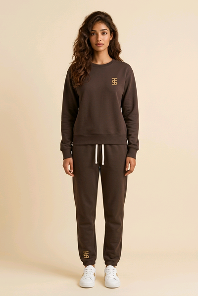 TS Crewneck + Jogger coffee