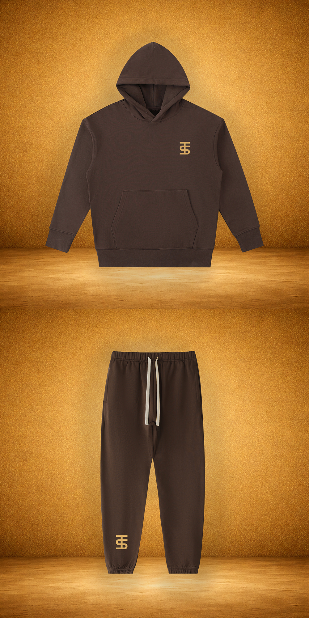 TS Hoodie + Jogger coffee