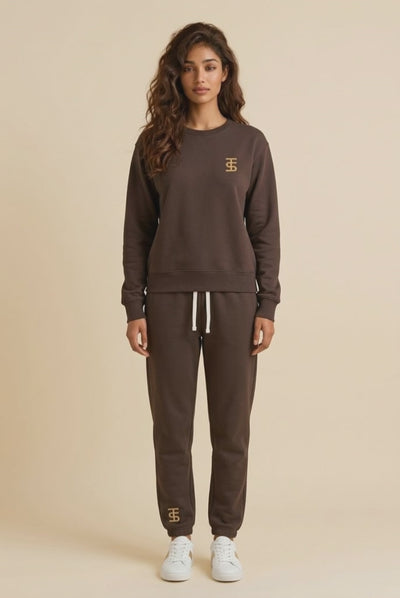TS Crewneck + Jogger coffee